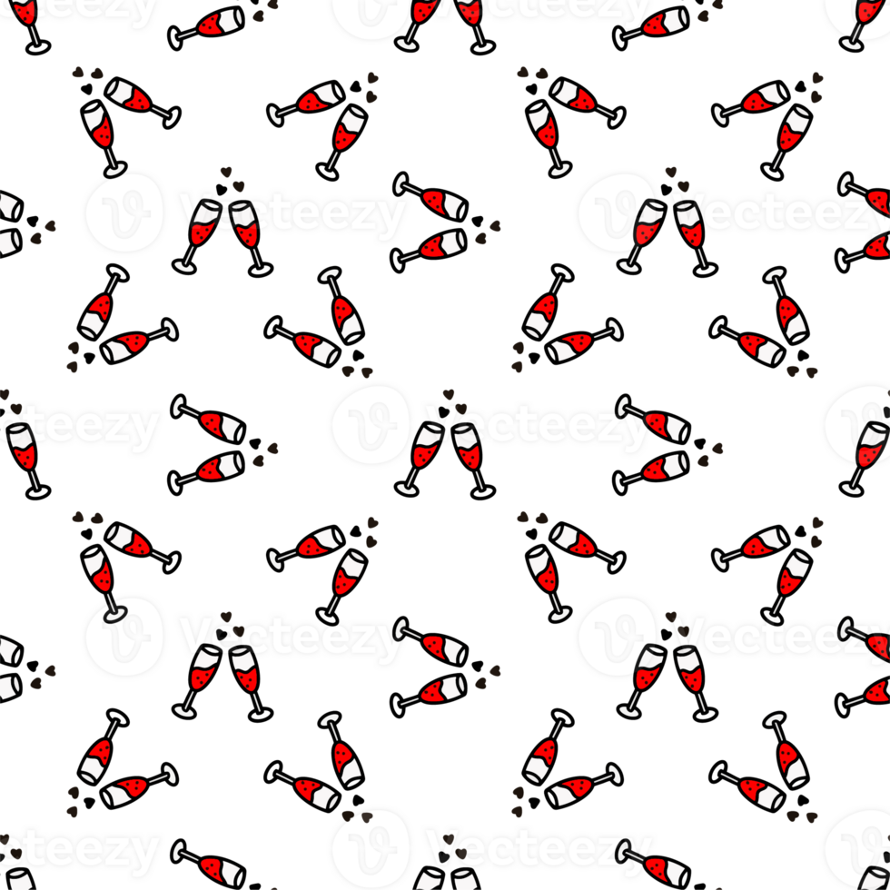 pattern with champagne glasses.V png
