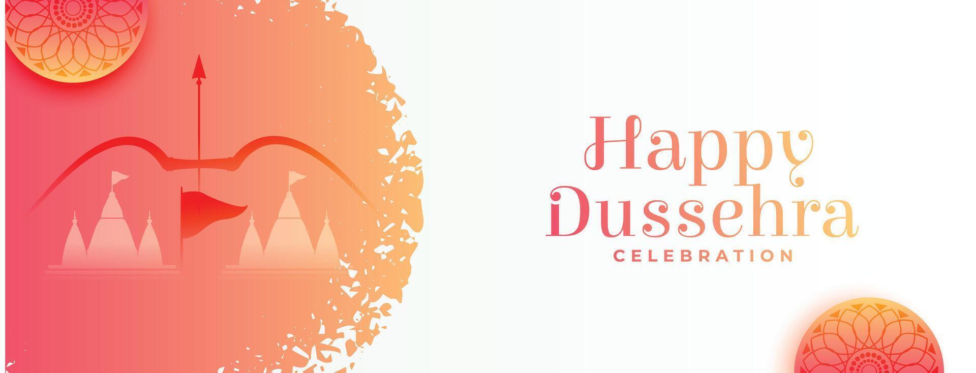 beautiful happy dussehra traditional banner design vector