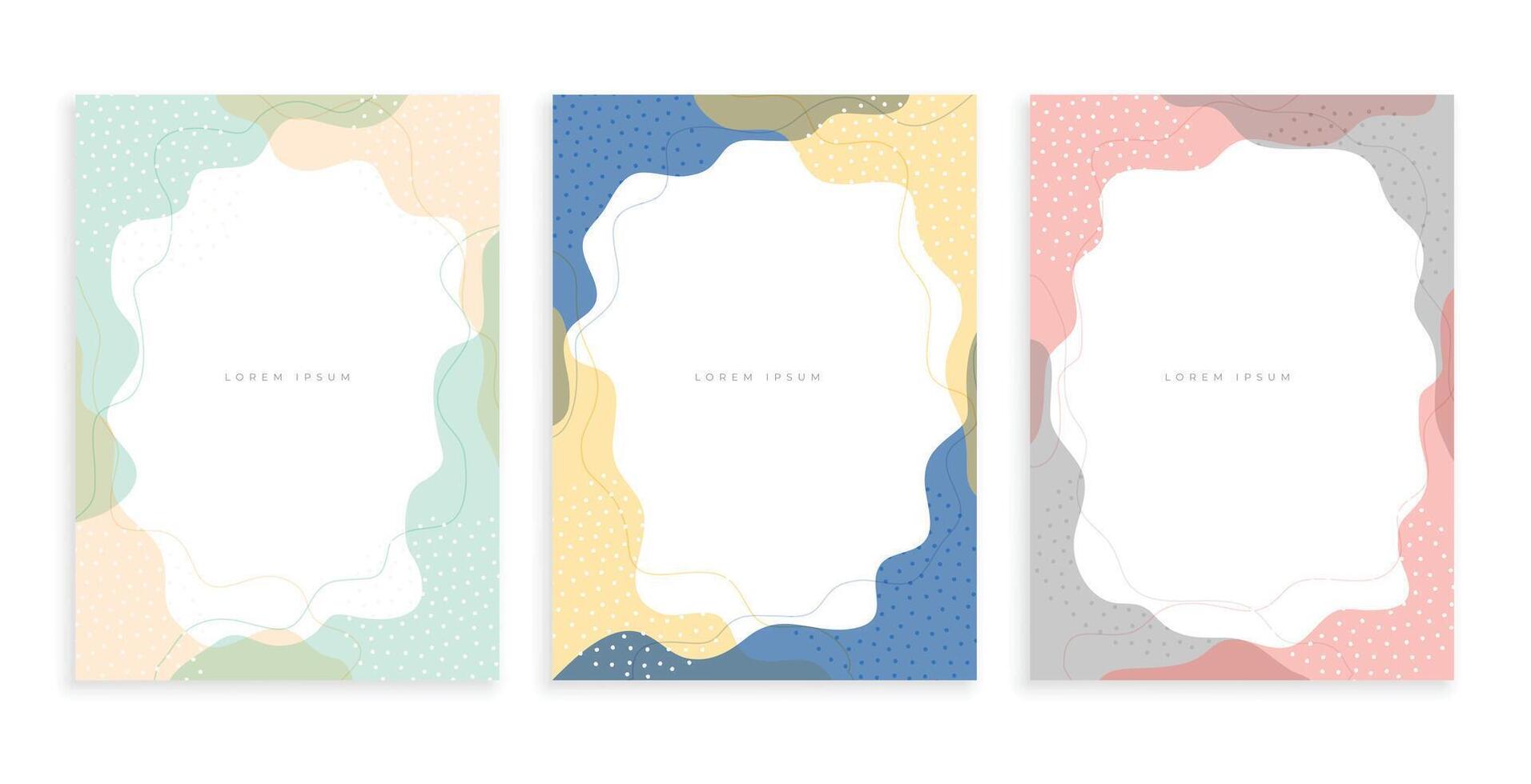 abstract memphis minimal posters template set vector