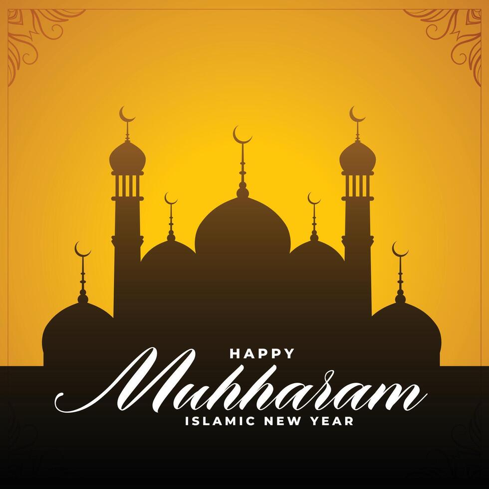 contento muharram islámico festival tarjeta diseño vector