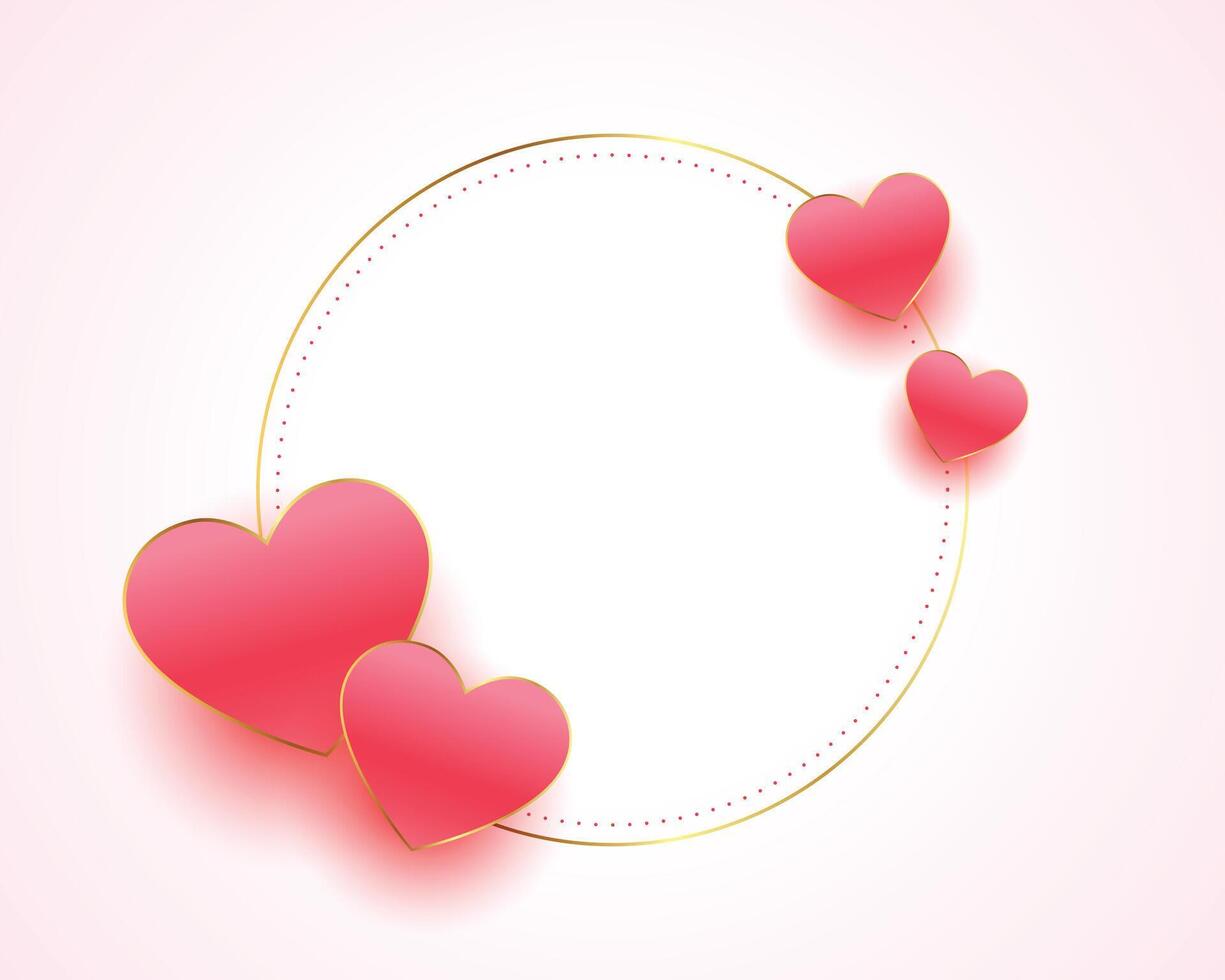 beautiful hearts frame for love message design vector