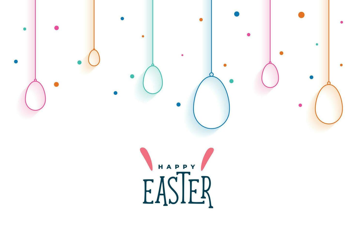 happy easter card with colorful eggs vector