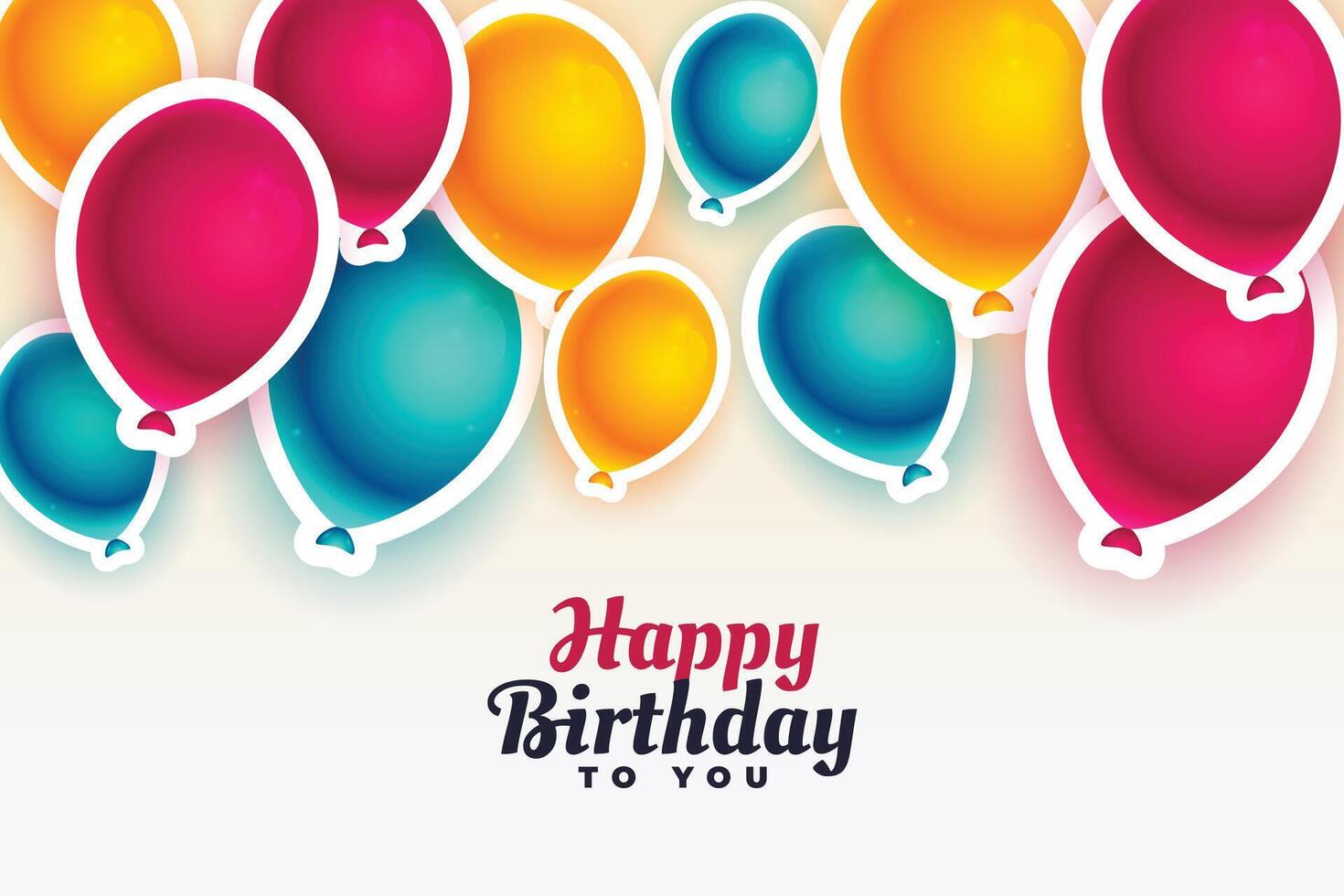 happy birthday background with colorful balloons vector