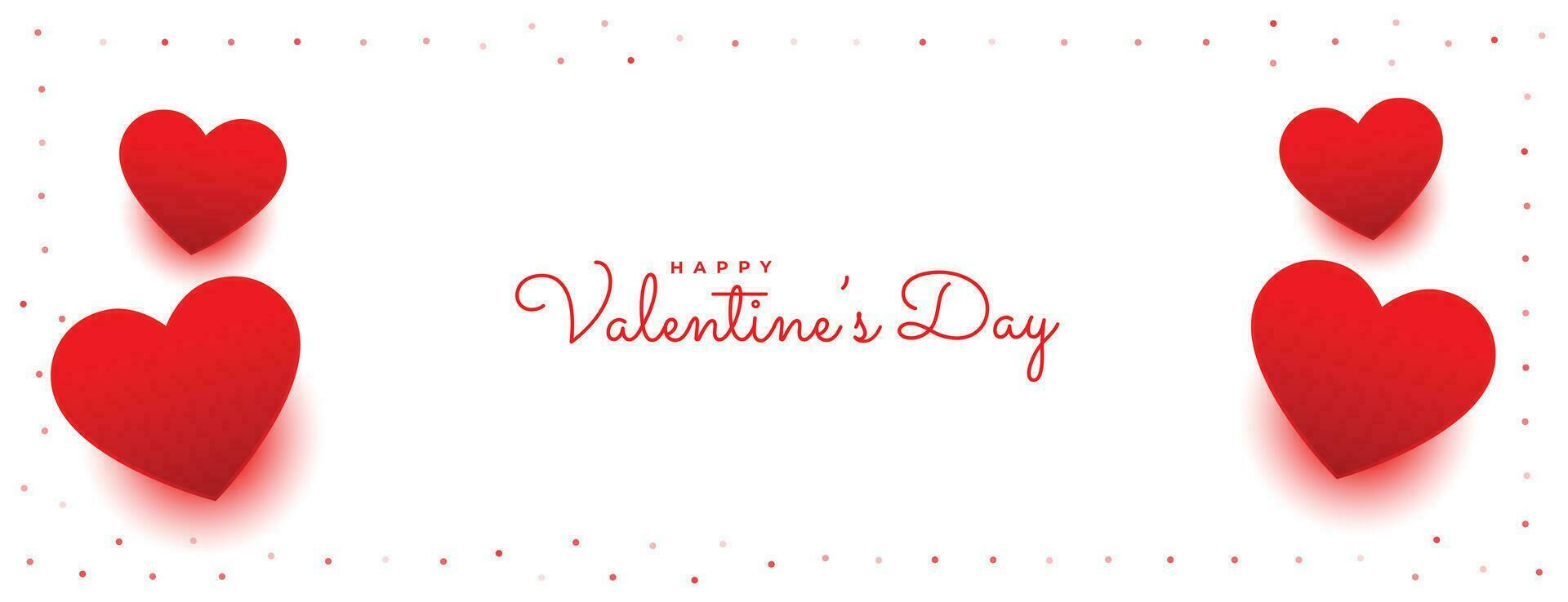 happy valentines day beautiful hearts banner design vector