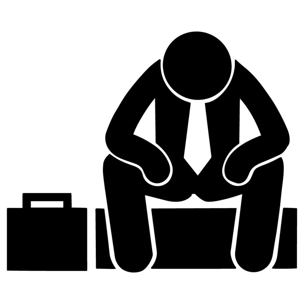 A worker is tired and stressed illustration vector