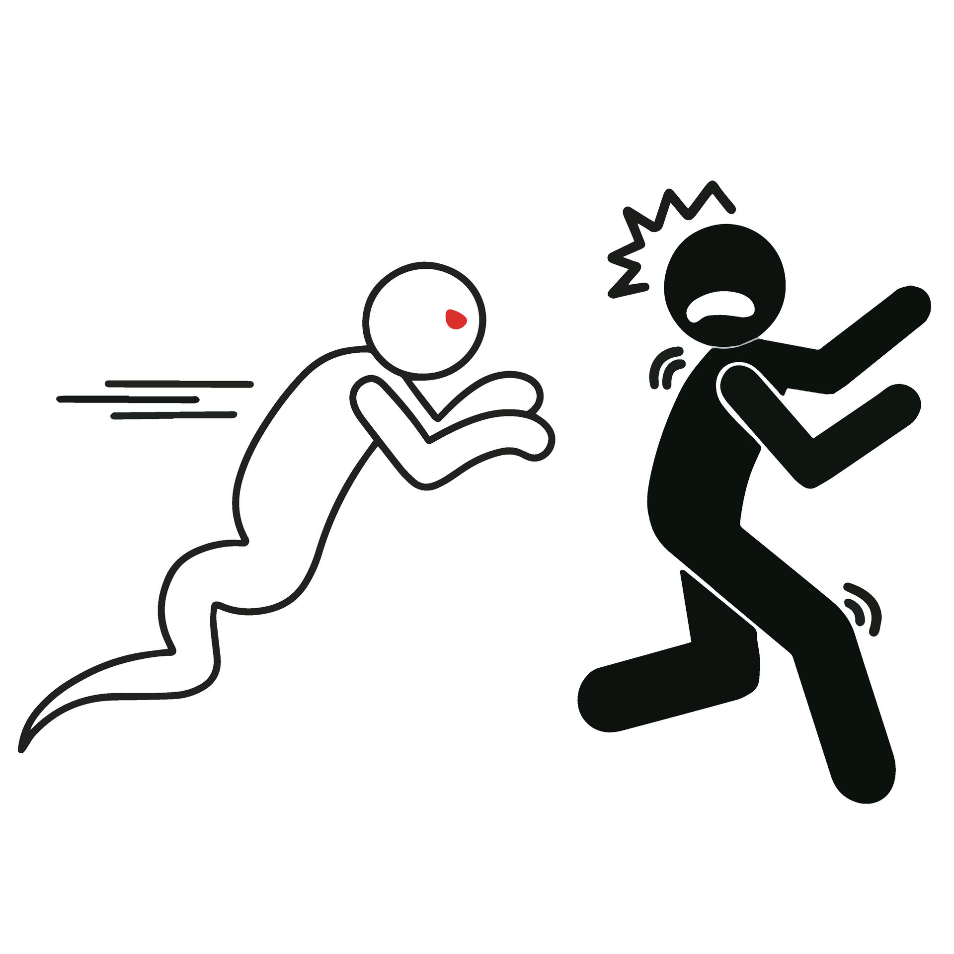 Vector someone ran away in fear of being chased by a ghost illustration