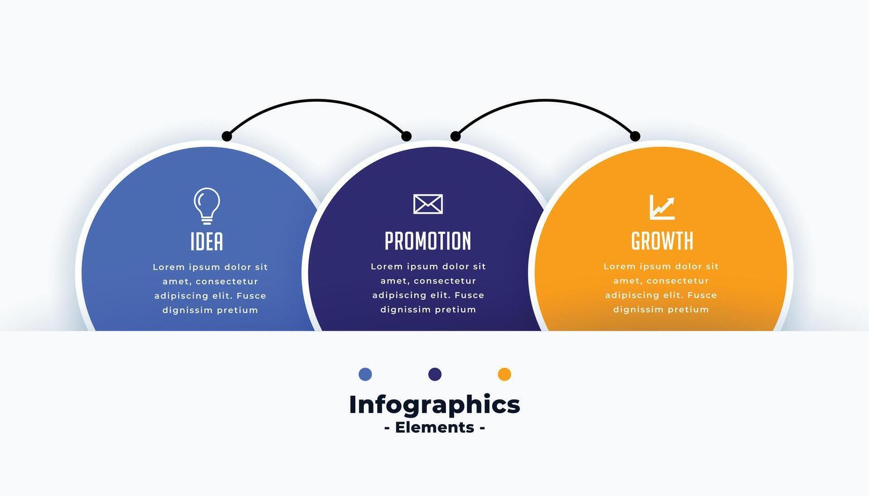 circles infographic template connecting with eachother vector