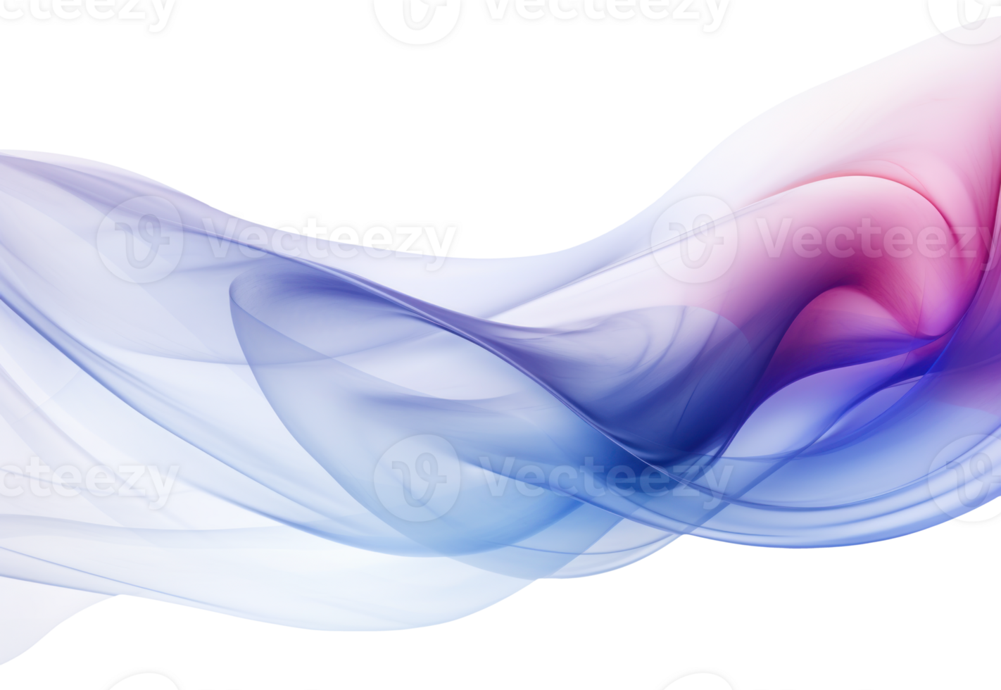 AI generated blue and purple smoke wave on transparent background png