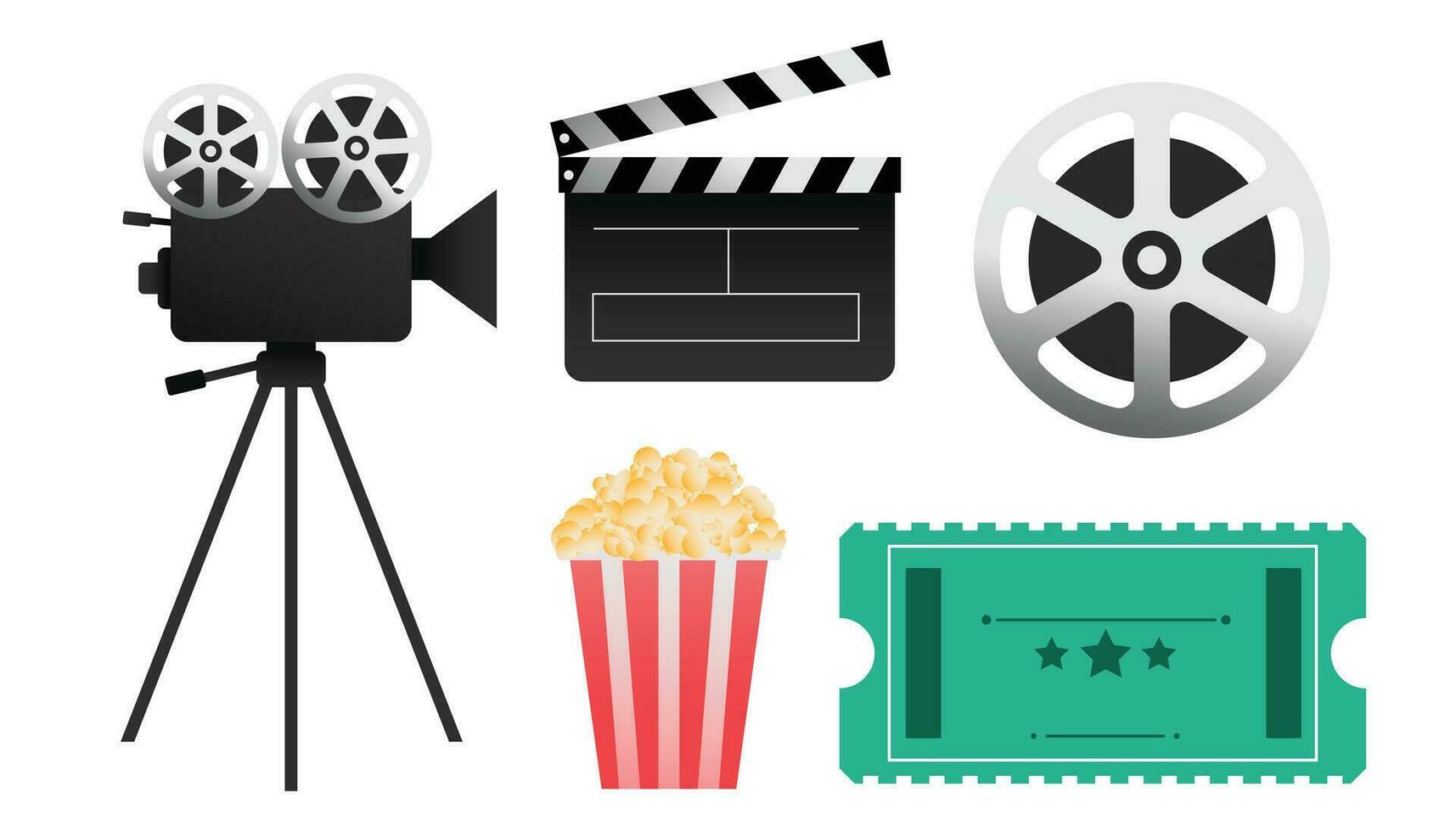 cinema film elements and objects vector