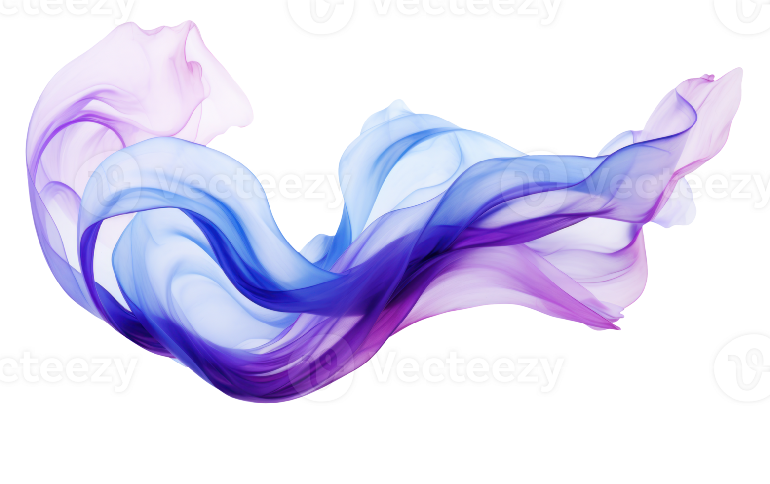 AI generated blue and purple smoke wave on transparent background png