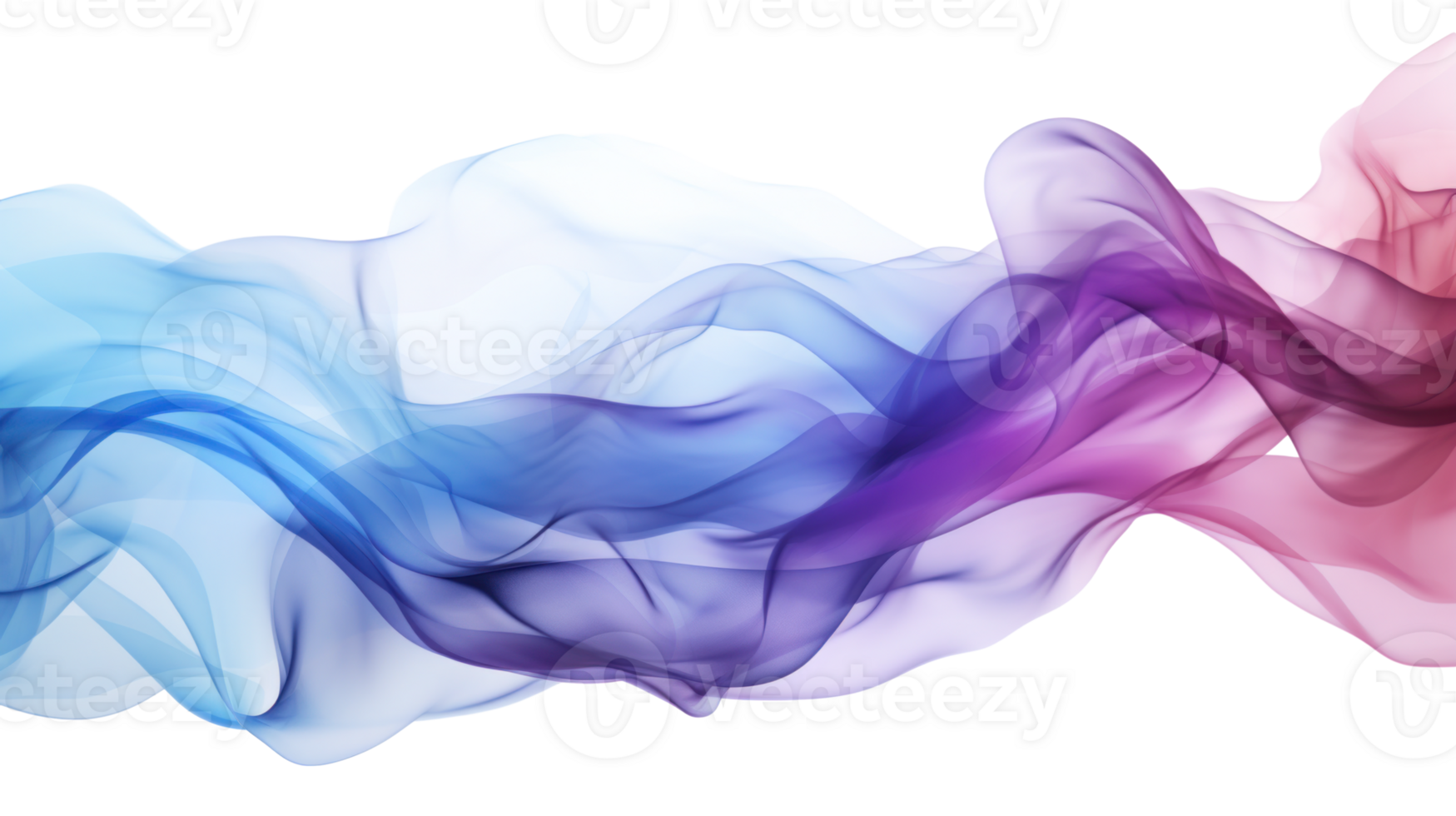 AI generated blue and purple smoke wave on transparent background png