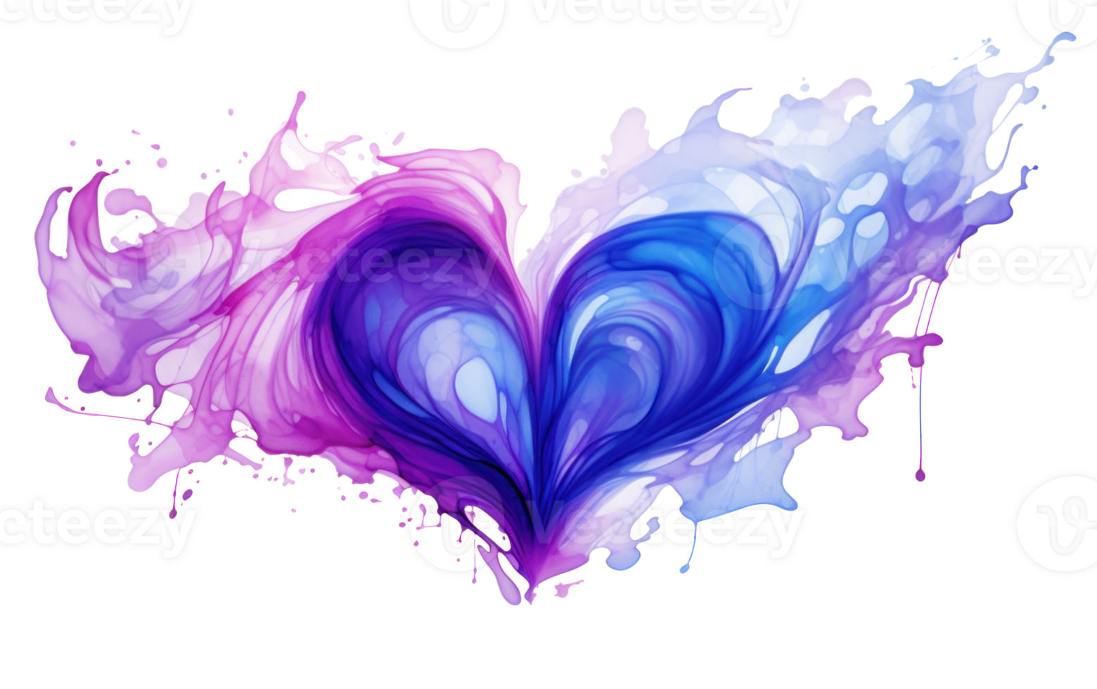 AI generated a heart shaped paint splatter on a transparent background png