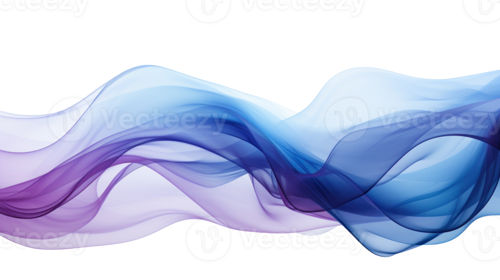 ai généré bleu et violet fumée vague sur transparent Contexte png