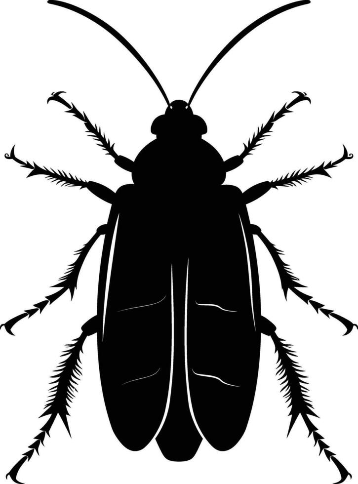 ai generado silueta insecto o error lleno cuerpo negro color solamente vector