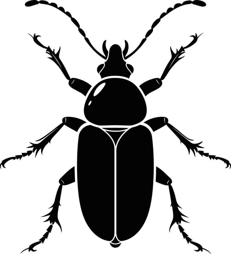 AI generated Silhouette insect or bug full body black color only vector