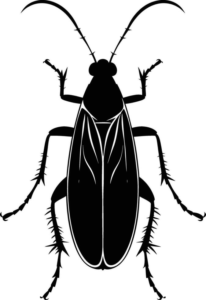 AI generated Silhouette insect or bug full body black color only vector