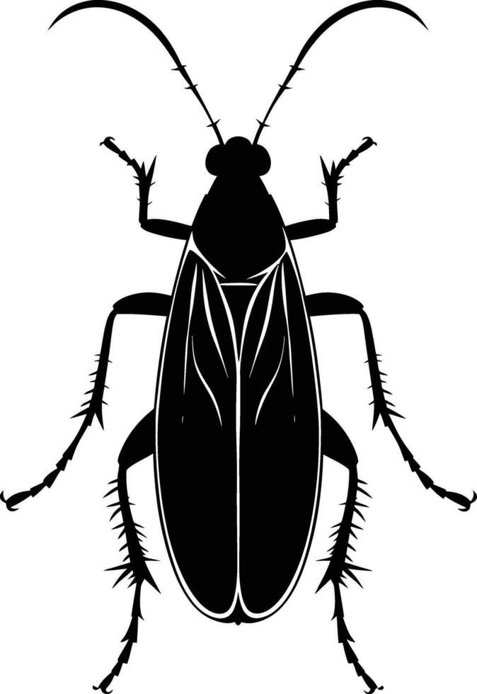 ai generado silueta insecto o error lleno cuerpo negro color solamente vector