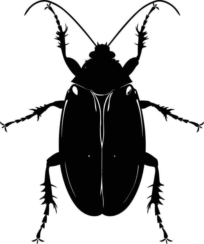 ai generado silueta insecto o error lleno cuerpo negro color solamente vector