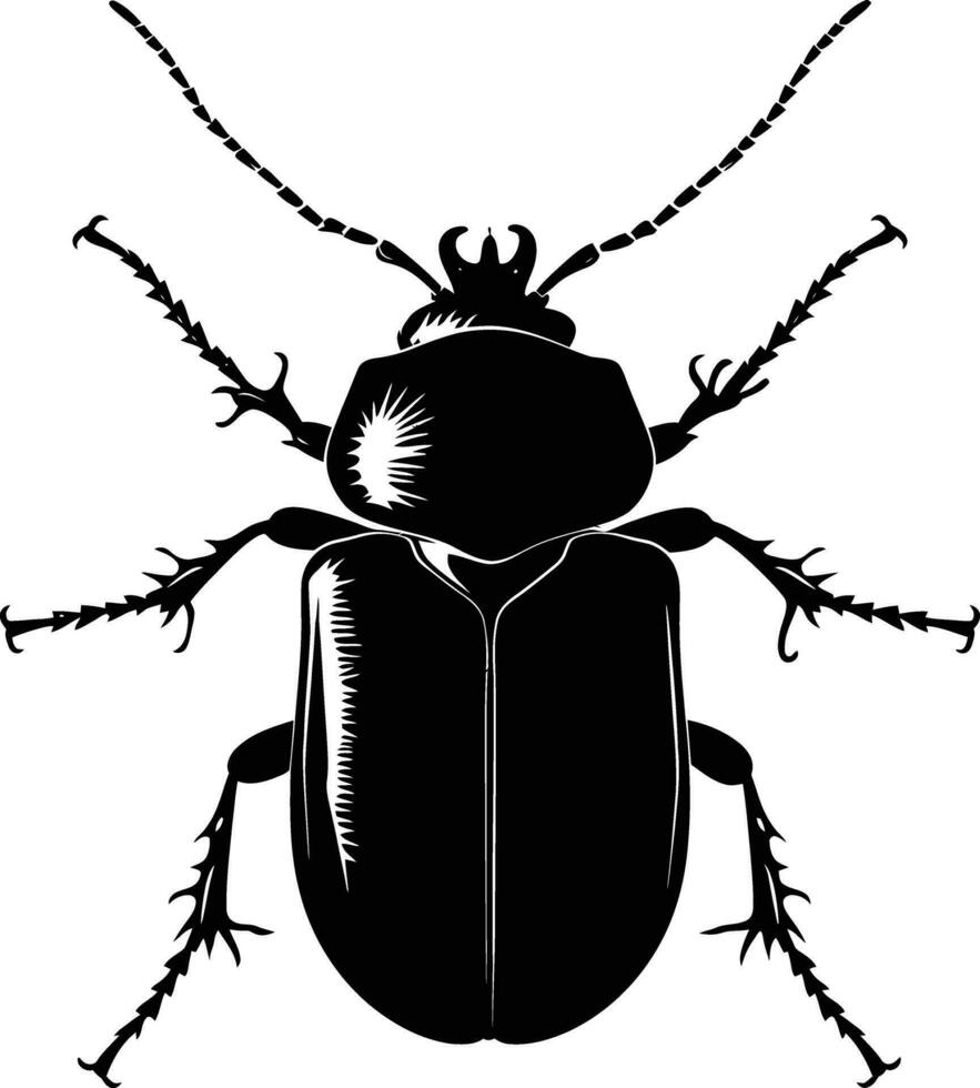 AI generated Silhouette insect or bug full body black color only vector