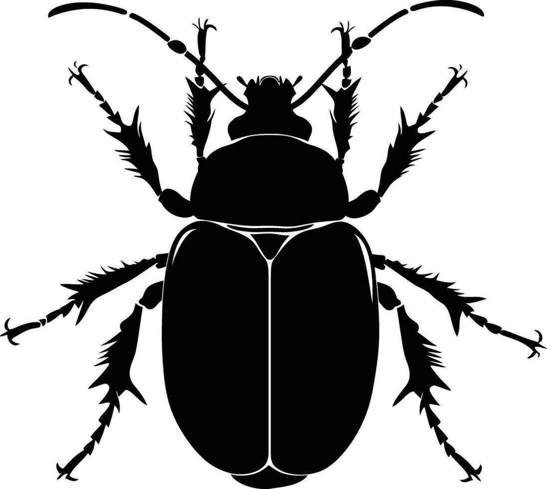 AI generated Silhouette insect or bug full body black color only vector