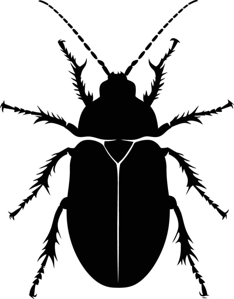 AI generated Silhouette insect or bug full body black color only vector