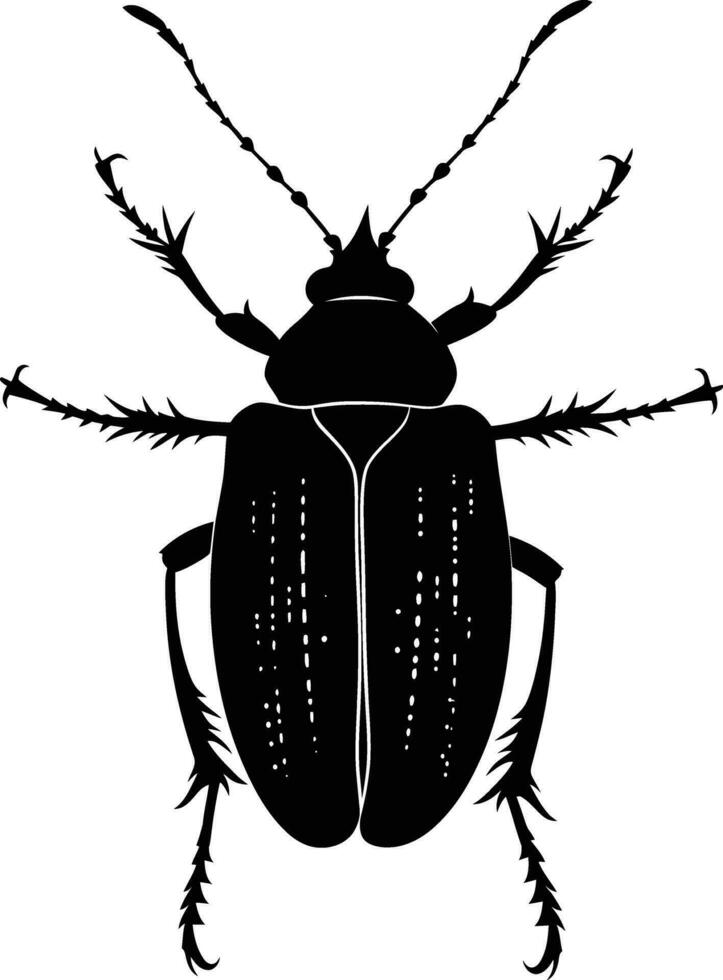 AI generated Silhouette insect or bug full body black color only vector