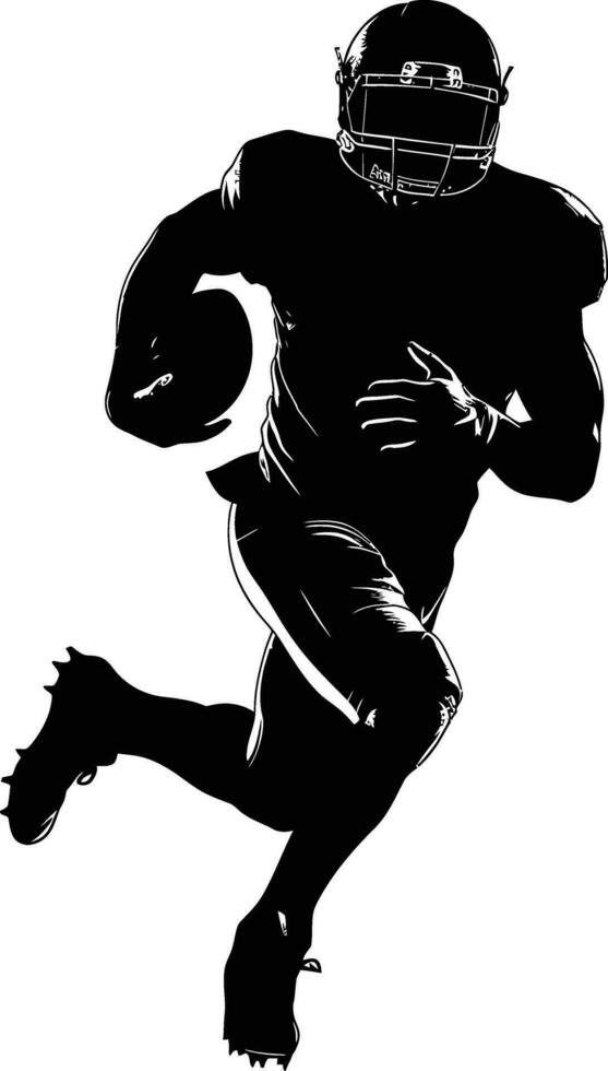 AI generated Silhouette american football player full body black color only vector