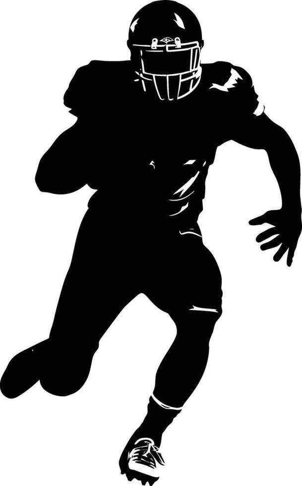 AI generated Silhouette american football player full body black color only vector