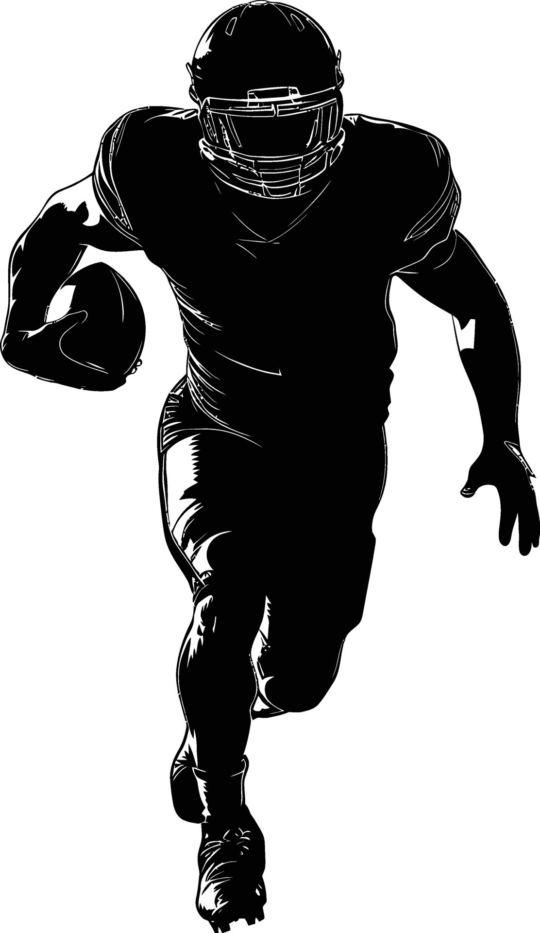 AI generated Silhouette american football player full body black color ...