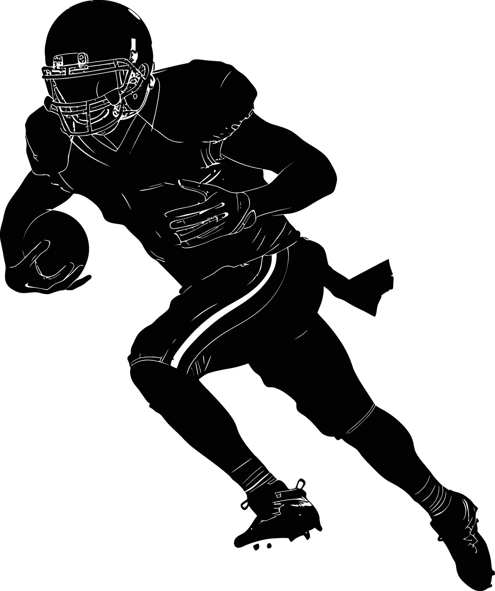 AI generated Silhouette american football player full body black color ...