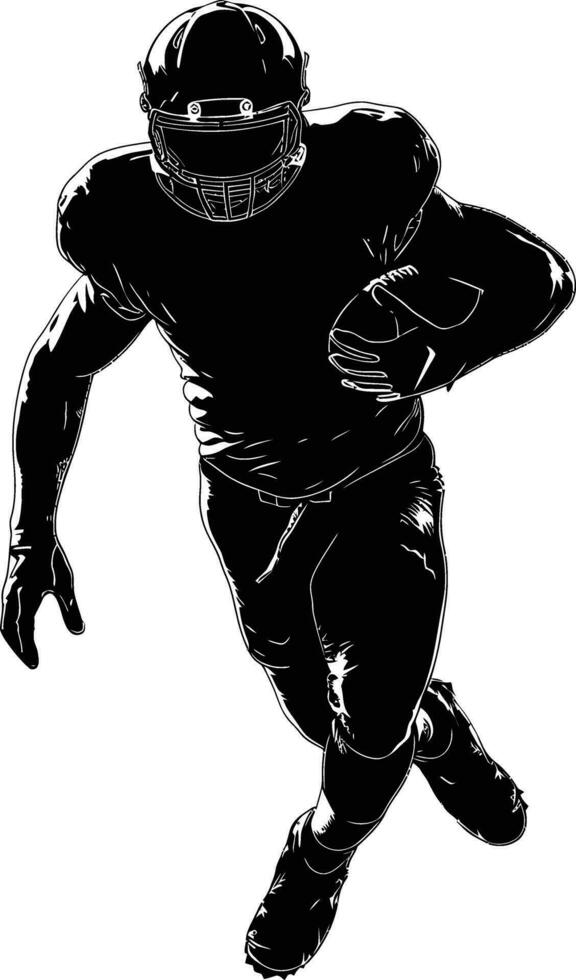 AI generated Silhouette american football player full body black color ...