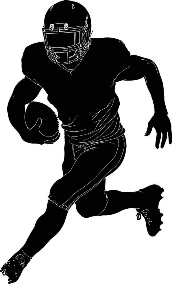 AI generated Silhouette american football player full body black color only vector