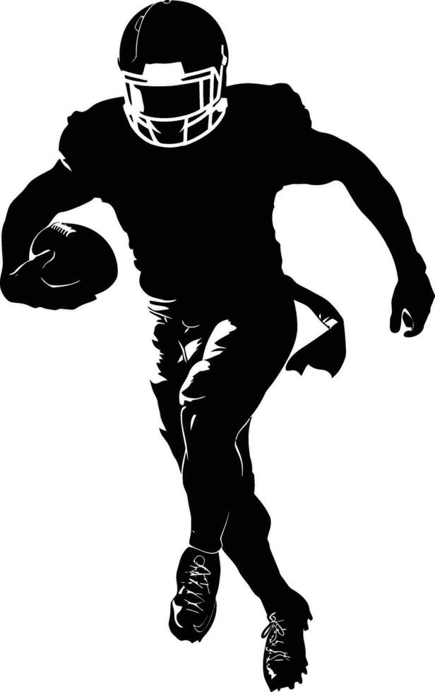 AI generated Silhouette american football player full body black color only vector