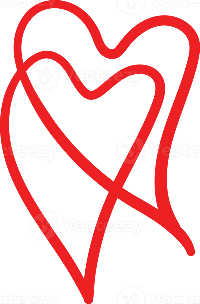 Hand drawn heart doodle png