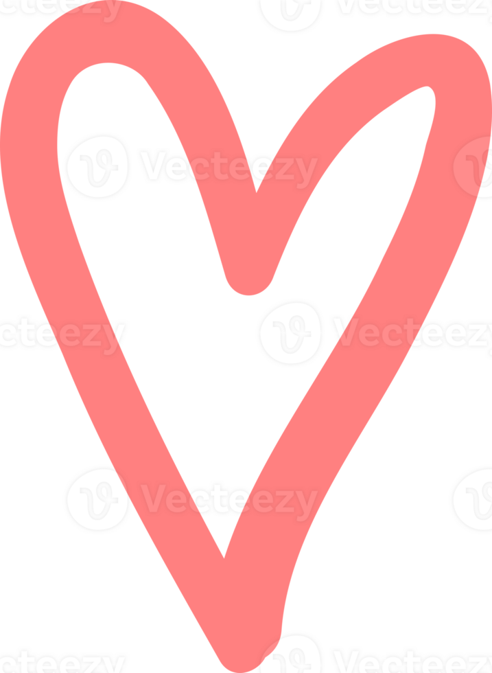 Hand drawn heart doodle png