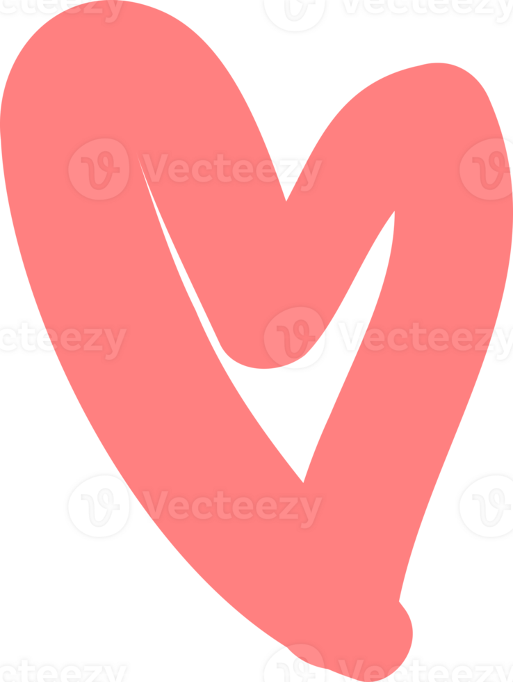 Hand drawn heart doodle png