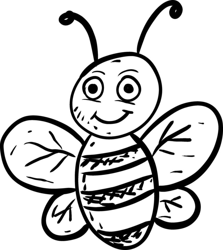 abeja dibujos animados página vector