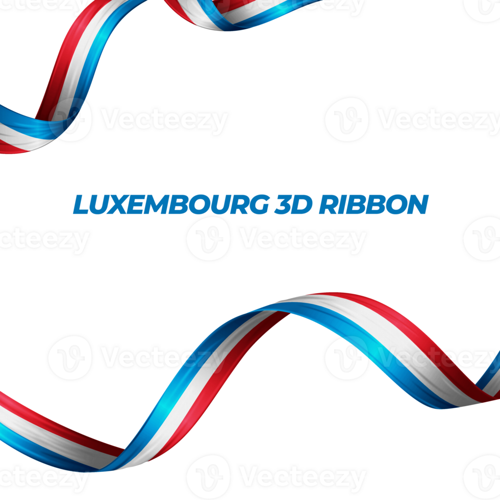 Ribbon with luxembourg flag color 3d png