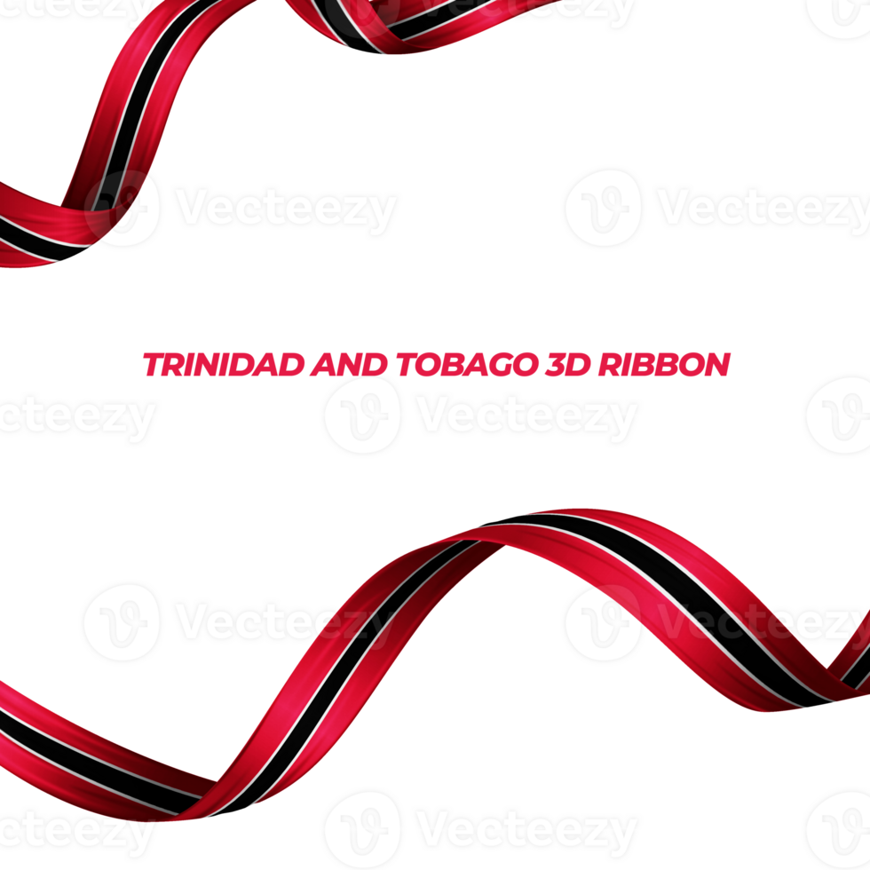 Ribbon with trinidad and tobago flag color 3d png