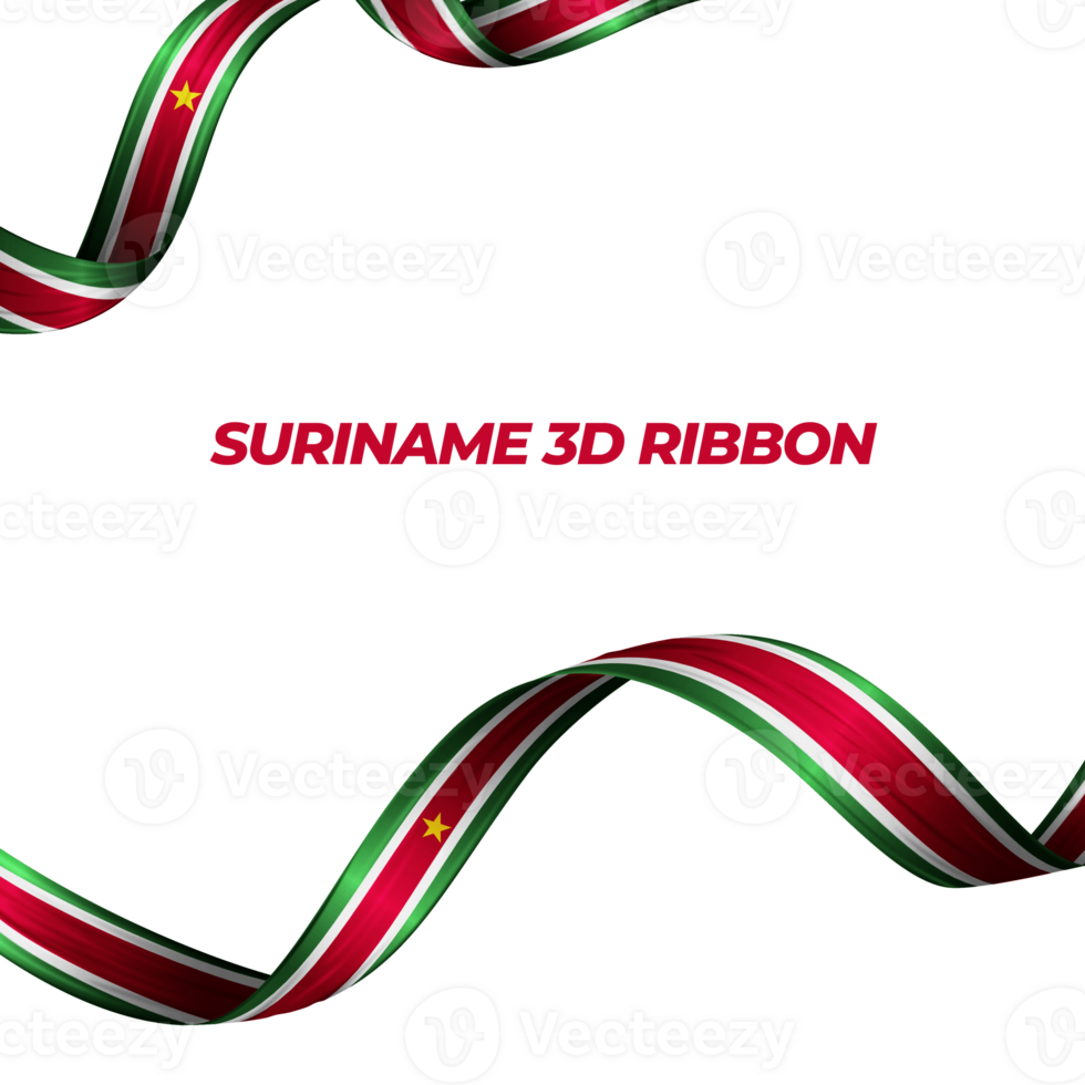 Ribbon with suriname flag color 3d png
