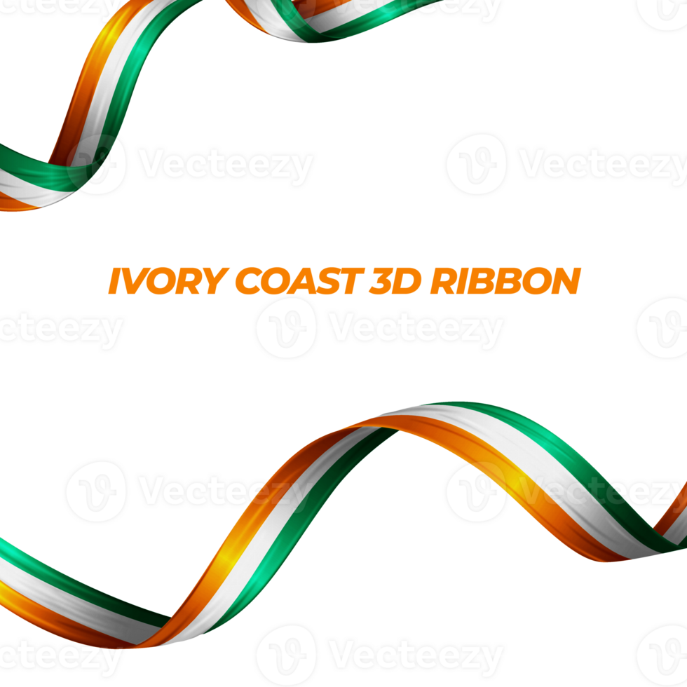 Ribbon with ivory coast flag color 3d 36891831 PNG