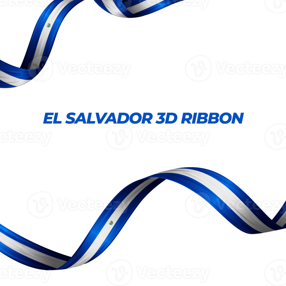 Ribbon with el salvador flag color 3d png