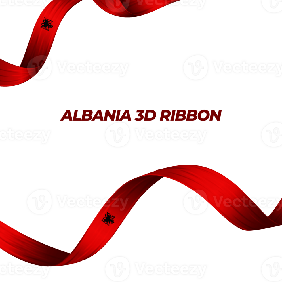 Ribbon with albania flag color 3d png