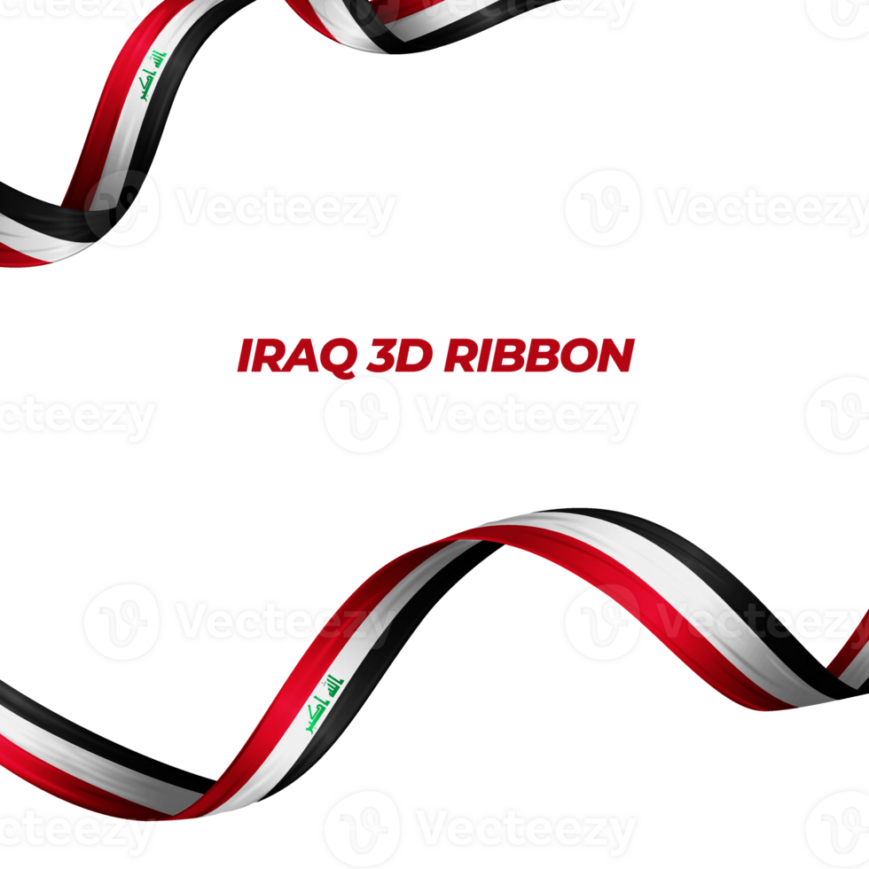 Ribbon with iraq flag color 3d png