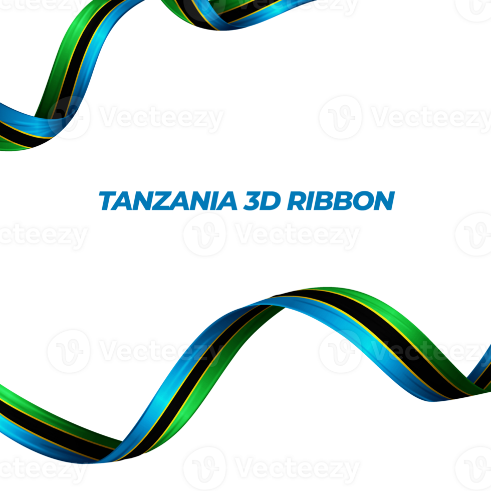 Ribbon with tanzania flag color 3d png