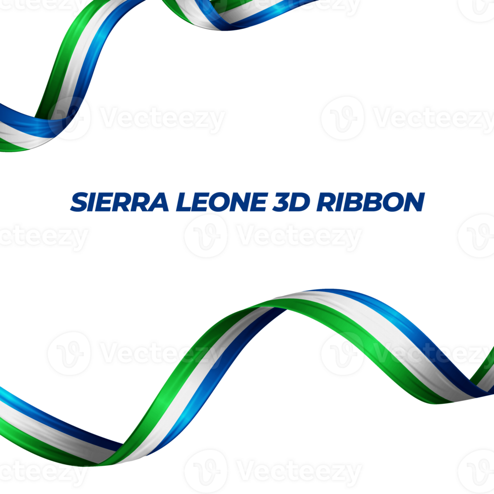 Ribbon with sierra leone flag color 3d png