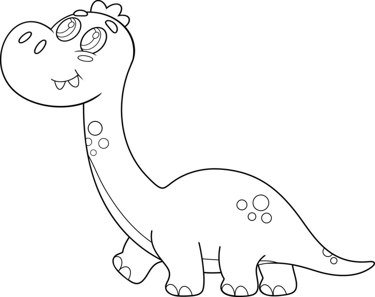 Outlined Cute Baby Triceratops Dinosaur Cartoon Character Walking. Vector Hand Drawn Illustration