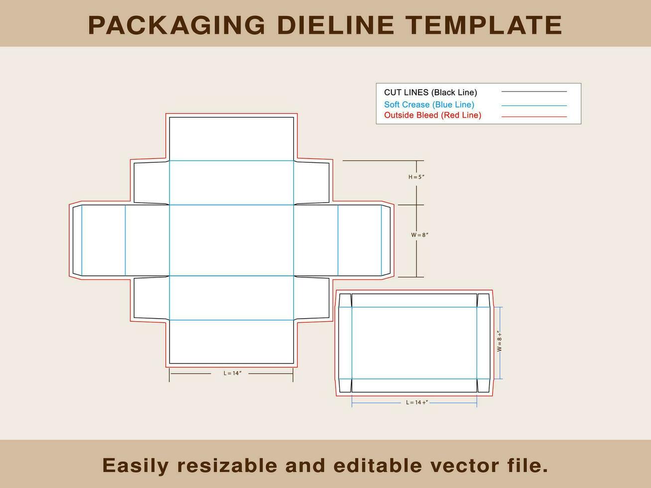 Shoe Box, Dieline Template, Editable Vector File,