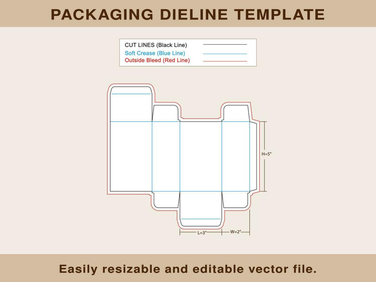 Rivers Truck End Box Dieline Template vector