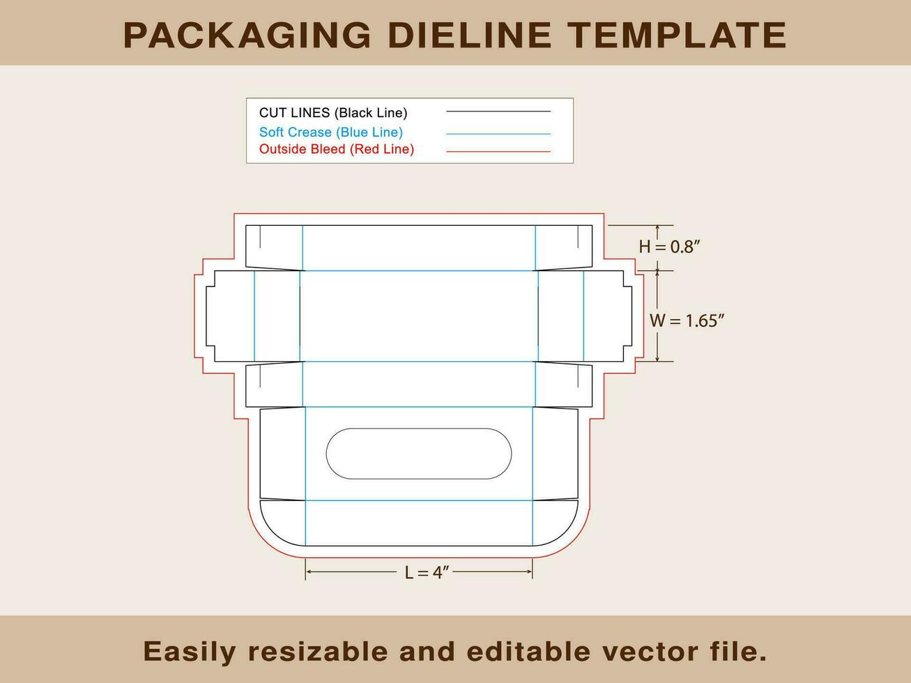 rectángulo caja con monitor dieline plantilla, vector